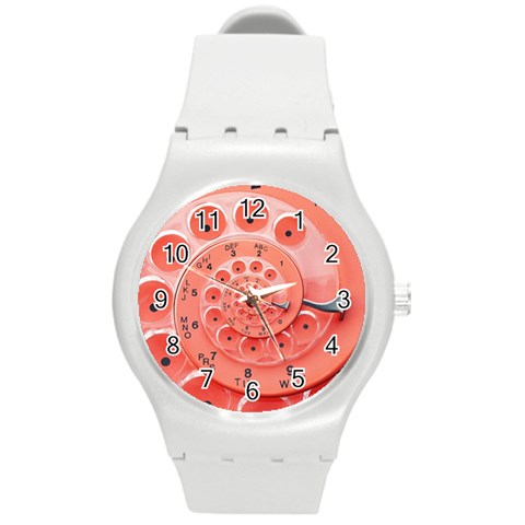 Apircot Orange Vintage Retro Rotary Dial Spiral Droste  Round Plastic Sport Watch (M) from ArtsNow.com Front