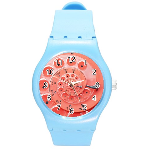 Apircot Orange Vintage Retro Rotary Dial Spiral Droste  Round Plastic Sport Watch (M) from ArtsNow.com Front