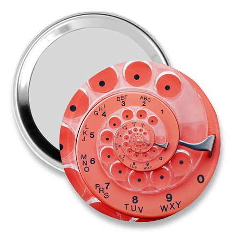 Apircot Orange Vintage Retro Rotary Dial Spiral Droste  3  Handbag Mirror from ArtsNow.com Front