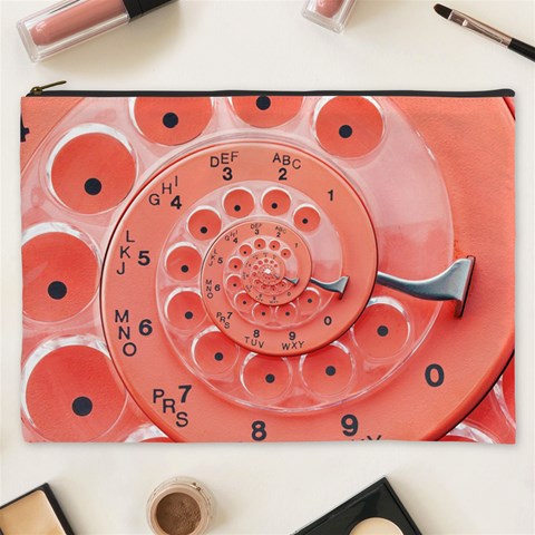 Apircot Orange Vintage Retro Rotary Dial Spiral Droste  Cosmetic Bag (XXXL) from ArtsNow.com Front