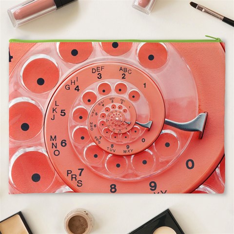 Apircot Orange Vintage Retro Rotary Dial Spiral Droste  Cosmetic Bag (XXXL) from ArtsNow.com Back