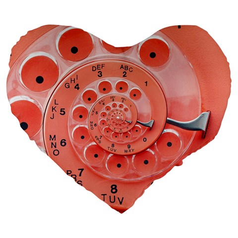 Apircot Orange Vintage Retro Rotary Dial Spiral Droste  Large 19  Premium Heart Shape Cushion from ArtsNow.com Front