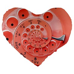 Apircot Orange Vintage Retro Rotary Dial Spiral Droste  Large 19  Premium Heart Shape Cushion from ArtsNow.com Front