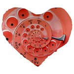 Apircot Orange Vintage Retro Rotary Dial Spiral Droste  Large 19  Premium Heart Shape Cushion