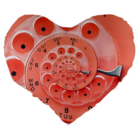 Apircot Orange Vintage Retro Rotary Dial Spiral Droste  Large 19  Premium Heart Shape Cushion from ArtsNow.com Back