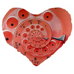 Apircot Orange Vintage Retro Rotary Dial Spiral Droste  Large 19  Premium Heart Shape Cushion from ArtsNow.com Back