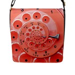 Apircot Orange Vintage Retro Rotary Dial Spiral Droste  Flap Closure Messenger Bag (L)