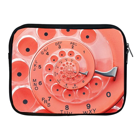 Apircot Orange Vintage Retro Rotary Dial Spiral Droste  Apple iPad 2/3/4 Zipper Case from ArtsNow.com Front