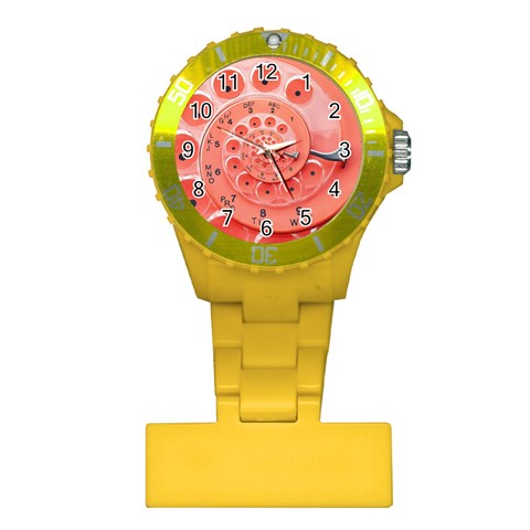 Apircot Orange Vintage Retro Rotary Dial Spiral Droste  Plastic Nurses Watch from ArtsNow.com Front