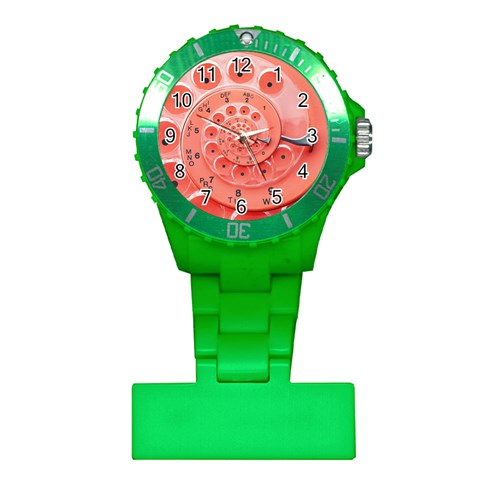 Apircot Orange Vintage Retro Rotary Dial Spiral Droste  Plastic Nurses Watch from ArtsNow.com Front