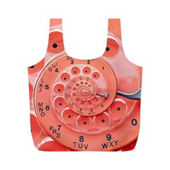 Apircot Orange Vintage Retro Rotary Dial Spiral Droste  Full Print Recycle Bag (M) from ArtsNow.com Front