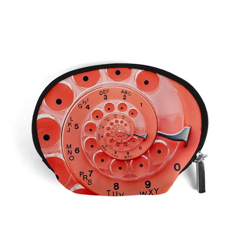 Apircot Orange Vintage Retro Rotary Dial Spiral Droste  Accessory Pouch (Small) from ArtsNow.com Front