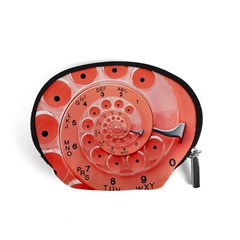 Apircot Orange Vintage Retro Rotary Dial Spiral Droste  Accessory Pouch (Small) from ArtsNow.com Front