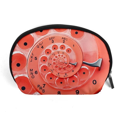 Apircot Orange Vintage Retro Rotary Dial Spiral Droste  Accessory Pouch (Large) from ArtsNow.com Front