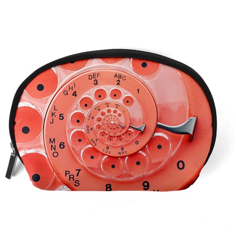 Apircot Orange Vintage Retro Rotary Dial Spiral Droste  Accessory Pouch (Large) from ArtsNow.com Back