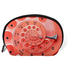 Apircot Orange Vintage Retro Rotary Dial Spiral Droste  Accessory Pouch (Large) from ArtsNow.com Back