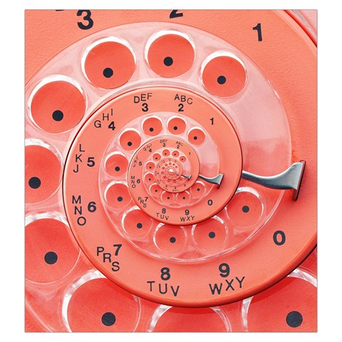 Apircot Orange Vintage Retro Rotary Dial Spiral Droste  Drawstring Pouch (Large) from ArtsNow.com Back