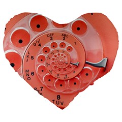 Apircot Orange Vintage Retro Rotary Dial Spiral Droste  Large 19  Premium Flano Heart Shape Cushion from ArtsNow.com Front