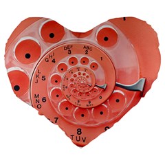 Apircot Orange Vintage Retro Rotary Dial Spiral Droste  Large 19  Premium Flano Heart Shape Cushion from ArtsNow.com Back