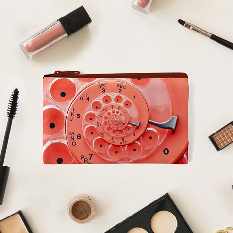 Apircot Orange Vintage Retro Rotary Dial Spiral Droste  Cosmetic Bag (XS) from ArtsNow.com Front