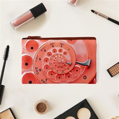 Apircot Orange Vintage Retro Rotary Dial Spiral Droste  Cosmetic Bag (XS) from ArtsNow.com Front