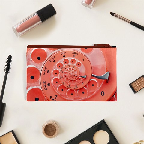 Apircot Orange Vintage Retro Rotary Dial Spiral Droste  Cosmetic Bag (XS) from ArtsNow.com Back