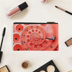 Apircot Orange Vintage Retro Rotary Dial Spiral Droste  Cosmetic Bag (XS) from ArtsNow.com Back