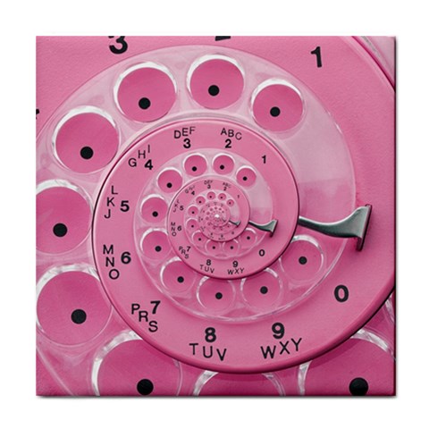 Retro Vintage Pink Rotary Dial Spiral Droste Tile Coaster from ArtsNow.com Front