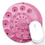 Retro Vintage Pink Rotary Dial Spiral Droste Round Mousepad