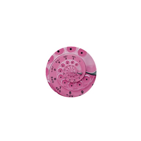 Retro Vintage Pink Rotary Dial Spiral Droste 1  Mini Button from ArtsNow.com Front