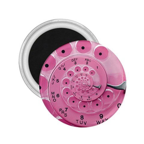 Retro Vintage Pink Rotary Dial Spiral Droste 2.25  Magnet from ArtsNow.com Front