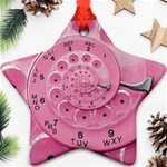 Retro Vintage Pink Rotary Dial Spiral Droste Ornament (Star)