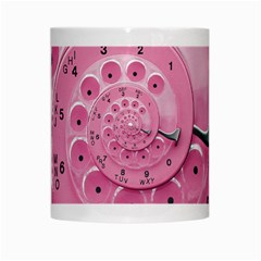 Retro Vintage Pink Rotary Dial Spiral Droste White Mug from ArtsNow.com Center