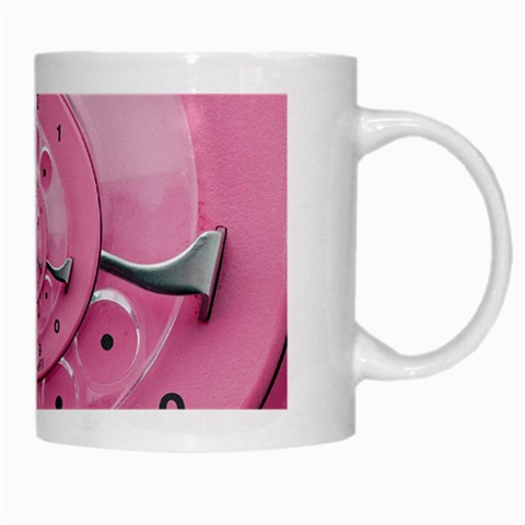 Retro Vintage Pink Rotary Dial Spiral Droste White Mug from ArtsNow.com Right