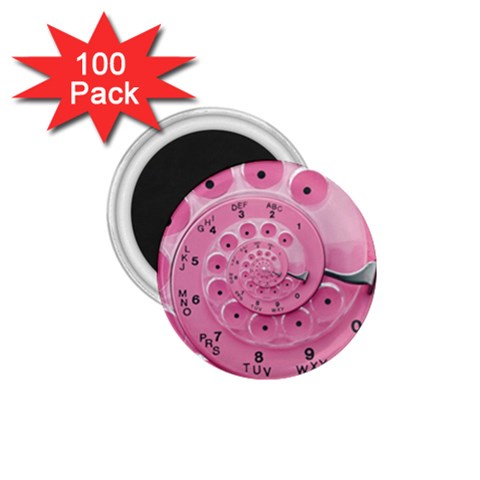 Retro Vintage Pink Rotary Dial Spiral Droste 1.75  Magnet (100 pack)  from ArtsNow.com Front