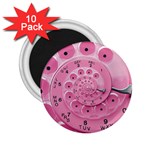 Retro Vintage Pink Rotary Dial Spiral Droste 2.25  Magnet (10 pack)