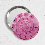 Retro Vintage Pink Rotary Dial Spiral Droste 2.25  Handbag Mirror