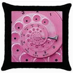 Retro Vintage Pink Rotary Dial Spiral Droste Throw Pillow Case (Black)