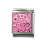 Retro Vintage Pink Rotary Dial Spiral Droste Italian Charm (13mm)