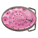 Retro Vintage Pink Rotary Dial Spiral Droste Belt Buckle