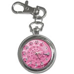 Retro Vintage Pink Rotary Dial Spiral Droste Key Chain Watch