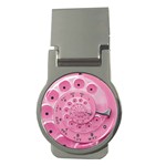 Retro Vintage Pink Rotary Dial Spiral Droste Money Clip (Round)