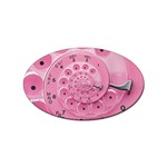 Retro Vintage Pink Rotary Dial Spiral Droste Sticker (Oval)