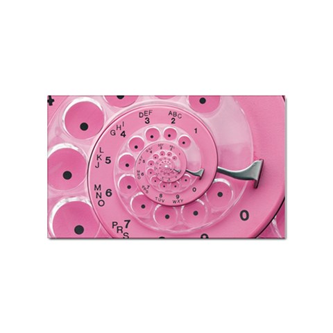 Retro Vintage Pink Rotary Dial Spiral Droste Sticker (Rectangular) from ArtsNow.com Front