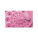 Retro Vintage Pink Rotary Dial Spiral Droste Sticker (Rectangular)