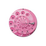 Retro Vintage Pink Rotary Dial Spiral Droste Magnet 3  (Round)