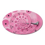 Retro Vintage Pink Rotary Dial Spiral Droste Magnet (Oval)