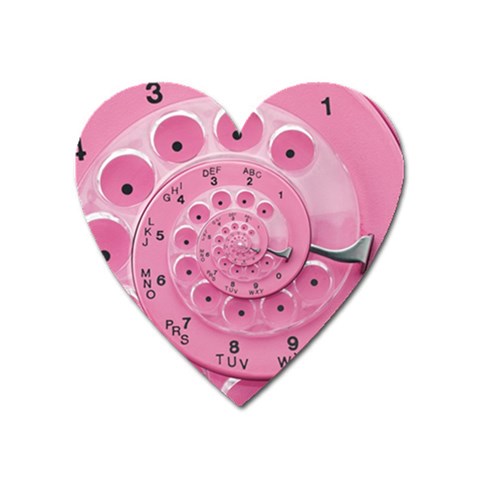 Retro Vintage Pink Rotary Dial Spiral Droste Magnet (Heart) from ArtsNow.com Front