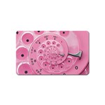 Retro Vintage Pink Rotary Dial Spiral Droste Magnet (Name Card)