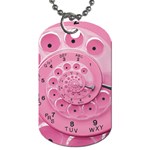 Retro Vintage Pink Rotary Dial Spiral Droste Dog Tag (One Side)